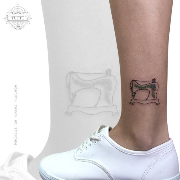 Alluring Ladies Sewing Machine Tattoo Ideas