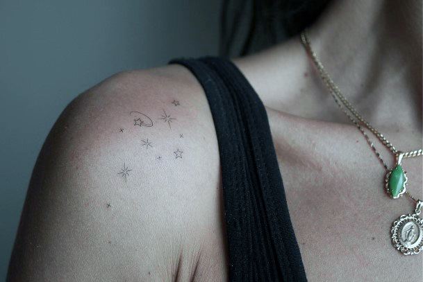 Alluring Ladies Shooting Star Tattoo Ideas