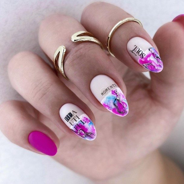 Alluring Ladies Short Pink And White Nail Ideas