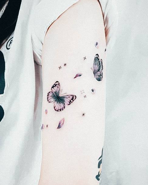 Alluring Ladies Small Butterfly Tattoo Ideas