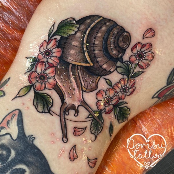 Alluring Ladies Snail Tattoo Ideas