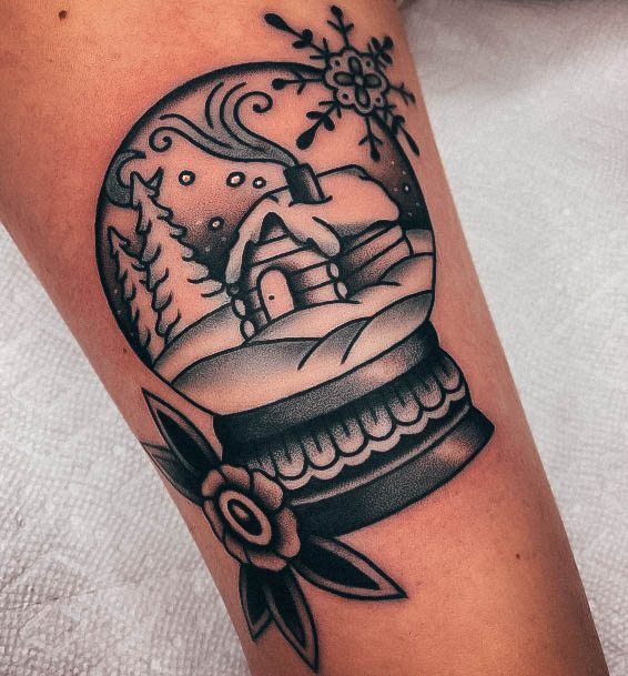 Alluring Ladies Snowglobe Tattoo Ideas