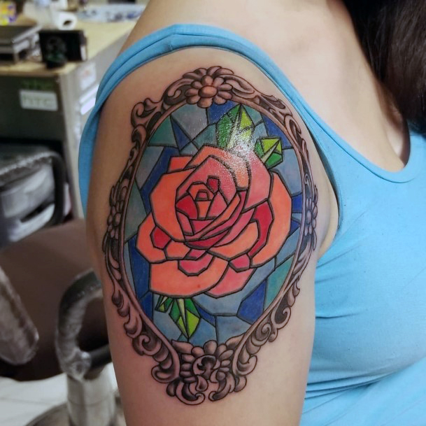 Alluring Ladies Stained Glass Tattoo Ideas