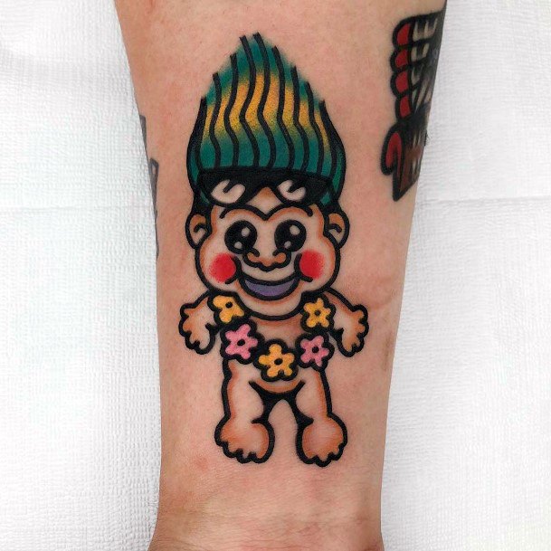 Alluring Ladies Troll Doll Tattoo Ideas