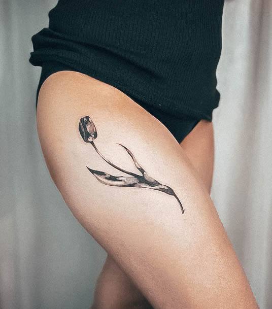 Alluring Ladies Tulip Tattoo Ideas