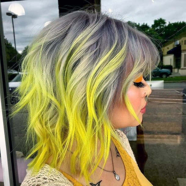 Alluring Ladies Yellow Ombre Hairstyles Ideas