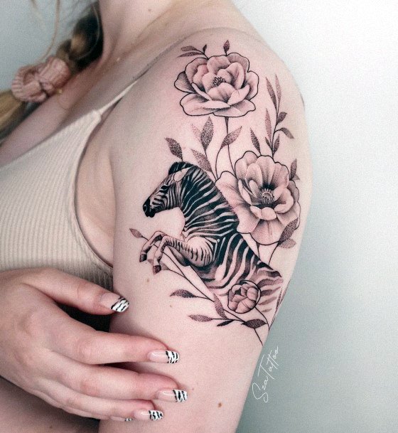 Alluring Ladies Zebra Tattoo Ideas