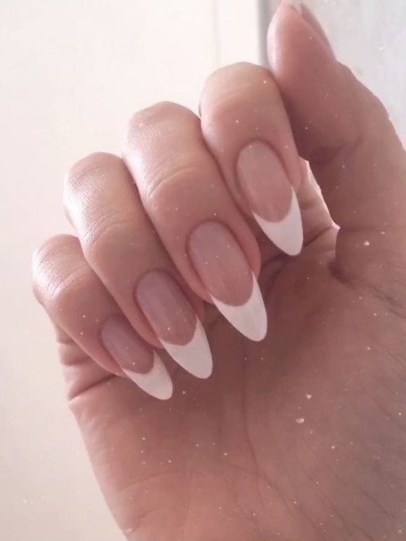 Almond French Female Nail Designs