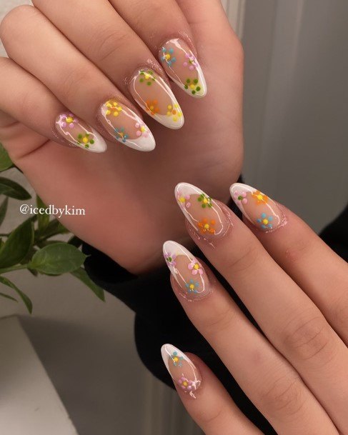 Almond French Womens Nail Designs