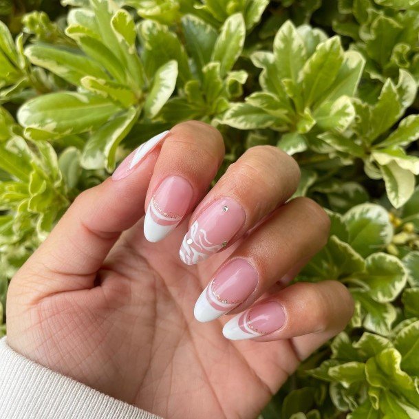 Almond Frenchic Womens Almond French Nail Designs