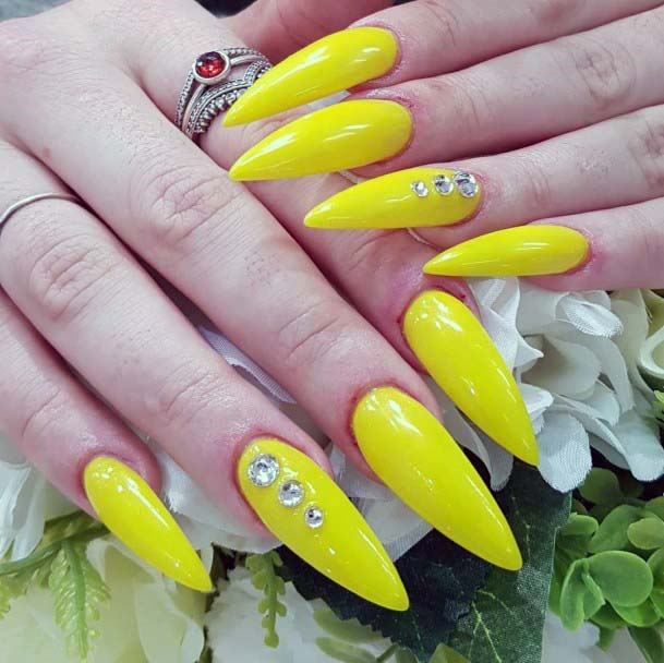 Top 50 Best Bright Yellow Nails For Women - Sunshine Inspired Designs