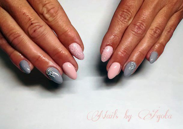 4. Pink and Gray French Tip Nails - wide 5