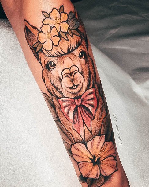 Alpaca Tattoo Ideas For Girls