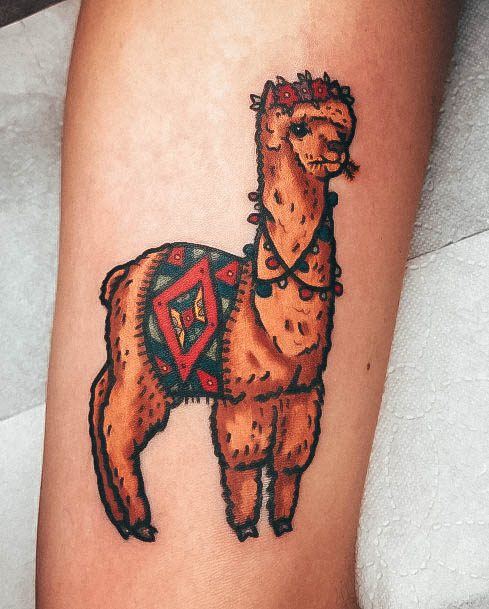 Alpaca Womens Tattoos Designs