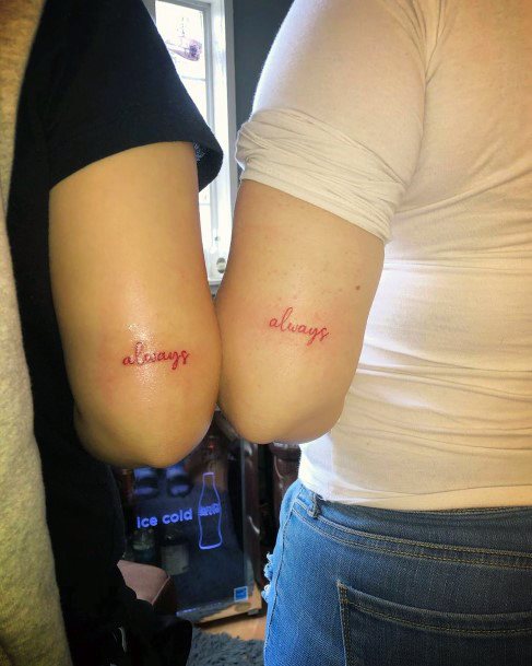Always Together Sister Tattoo Women Forearm