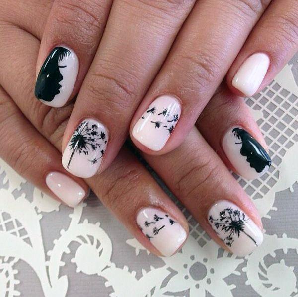 Amazing Black Designs On White Nails Women