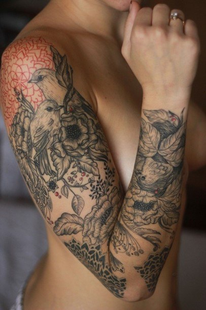 Amazing Black Tattoo Womens Arms