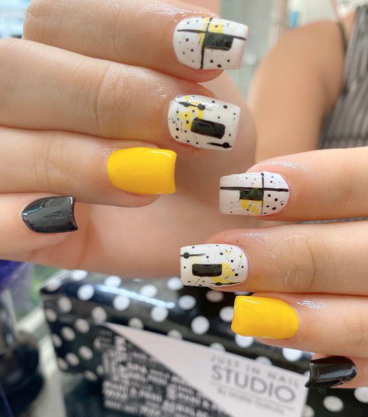 Amazing Black Yellow White May Nail Inspiration For Women