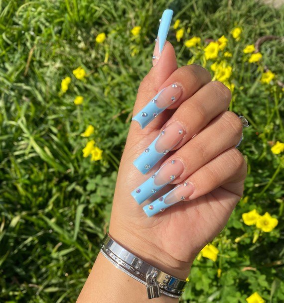 Amazing Blue French Tip Nail Ideas For Women