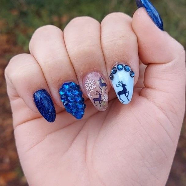 Amazing Blue Winter Nail Ideas For Women