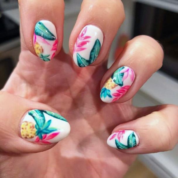 Amazing Bright Florals On Nails Women