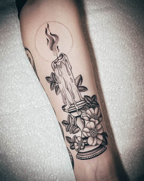 Amazing Candle Tattoo Ideas For Women