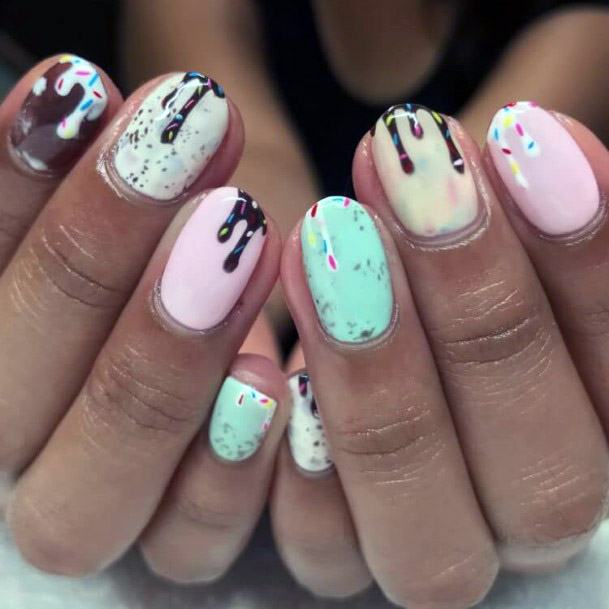 Amazing Chocolate Sauce Dripping Nails Women