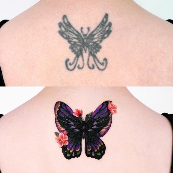 Amazing Cover Up Tattoo Ideas For Women Back