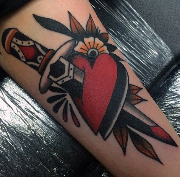 Amazing Dagger Heart Tattoo Ideas For Women