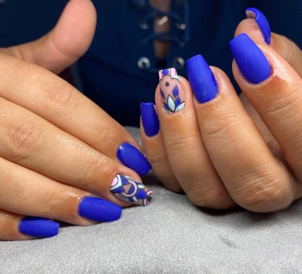 Amazing Dark Blue Matte Nail Ideas For Women