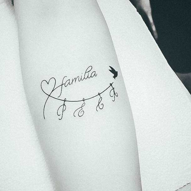 Amazing Family Tattoo Ideas For Women Word Initals