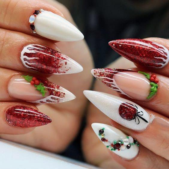 Amazing Festive Red Berry Nails Women