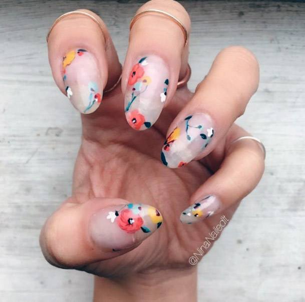 Amazing Florals On Nails Women