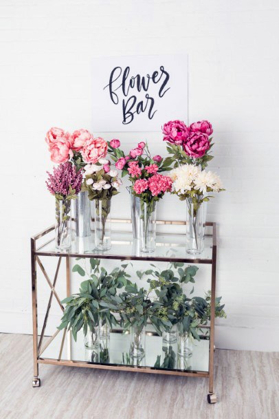 Amazing Flower Bar Wedding Shower Decorations