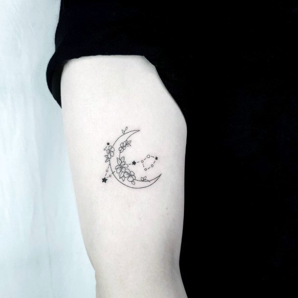 Amazing Flower Moon Tattoo Ideas For Women