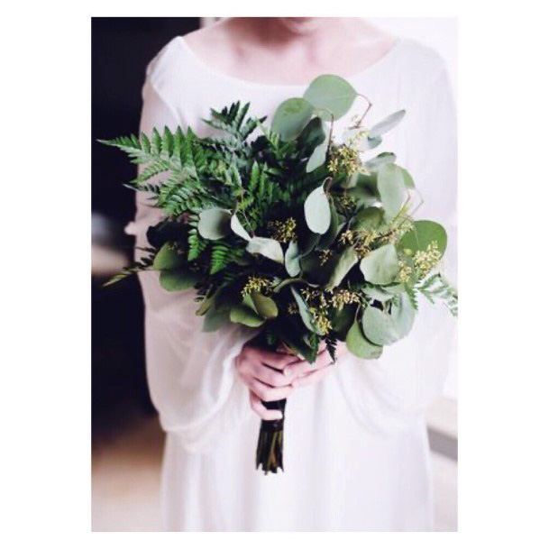 Amazing Greenery Leaves Tropical Wedding Bouquet Inspiration