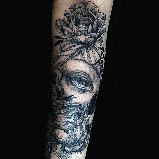 Amazing Grey Eye Tattoo For Women