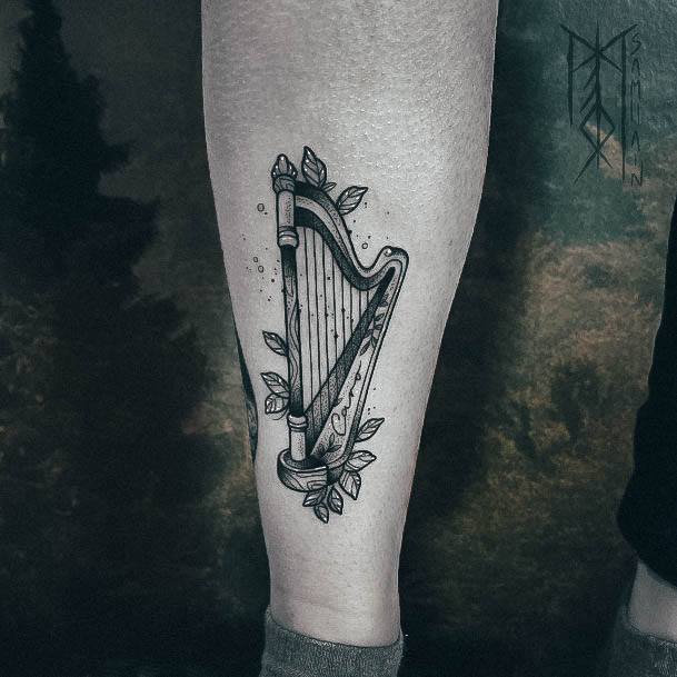 Amazing Harp Tattoo Ideas For Women