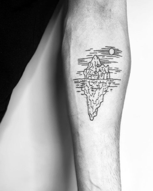 50 Iceberg Tattoos For Men  Floating Ice Design Ideas  Tattoo designs  Simple lion tattoo Wolf tattoo design