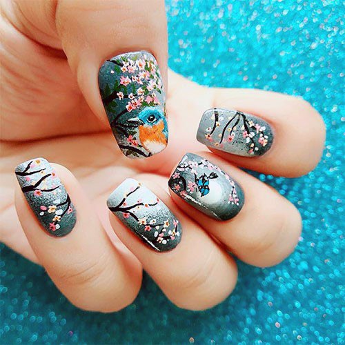 Amazing Japanese Blossom On Nails Women