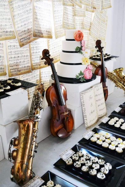 Amazing Jazzy Musical Instrument Decoration Sushi Bar Wedding Inspiration