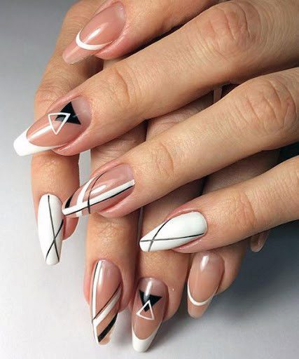 Amazing Lined Art Women Nails