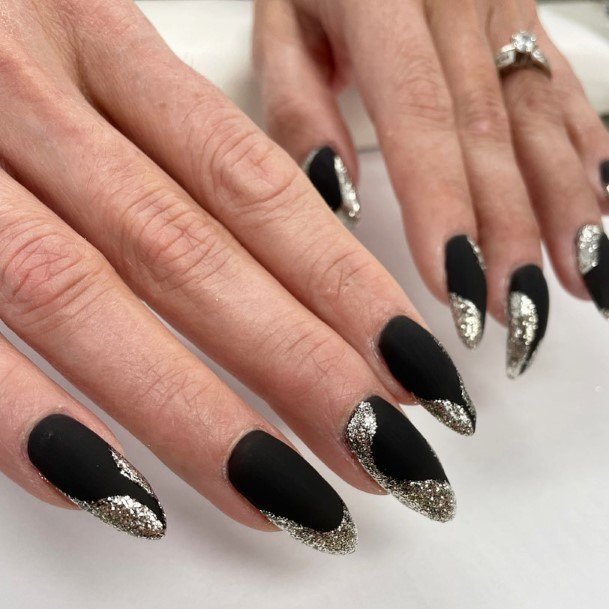 Amazing Matte Black And Gold Nail Ideas For Women