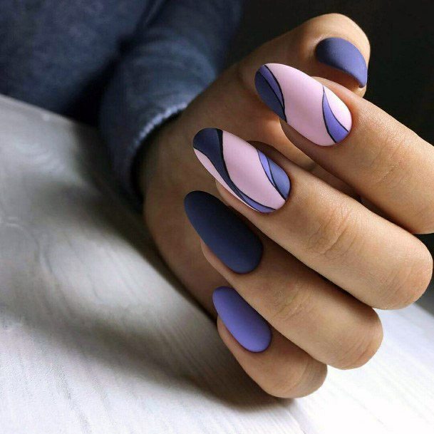 Amazing Matte Purple Toned Nails Women