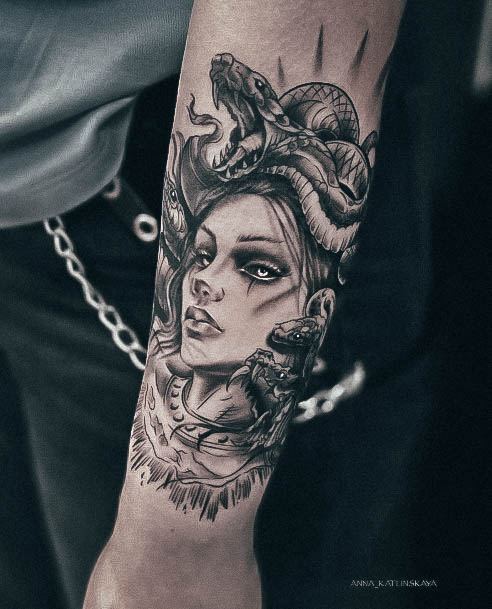 Amazing Medusa Tattoo Ideas For Women Forearm