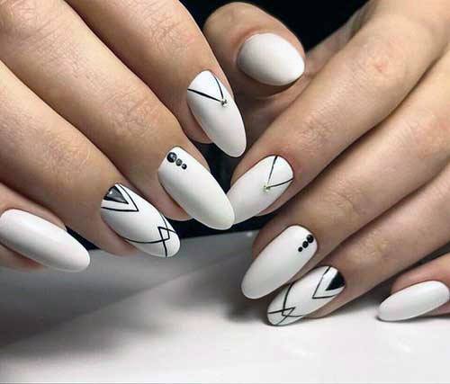 Amazing Milky White Nail Design With Stones For Women