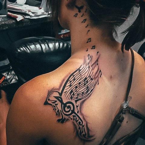 Amazing Music Note Tattoo Ideas For Women