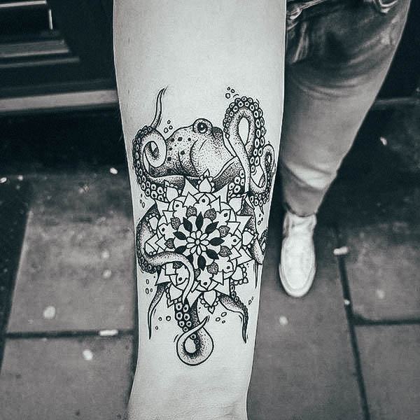 Amazing Octopus Tattoo Ideas For Women Geometric Pattern Forearm