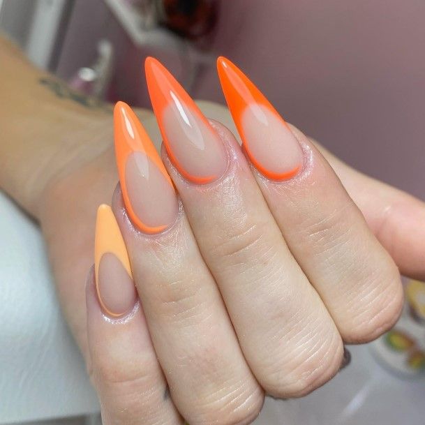 Amazing Orange French Tip Nail Ideas For Women