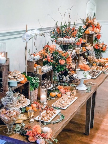 Amazing Orange Pumpkin Desert Bar October Wedding Inspiration